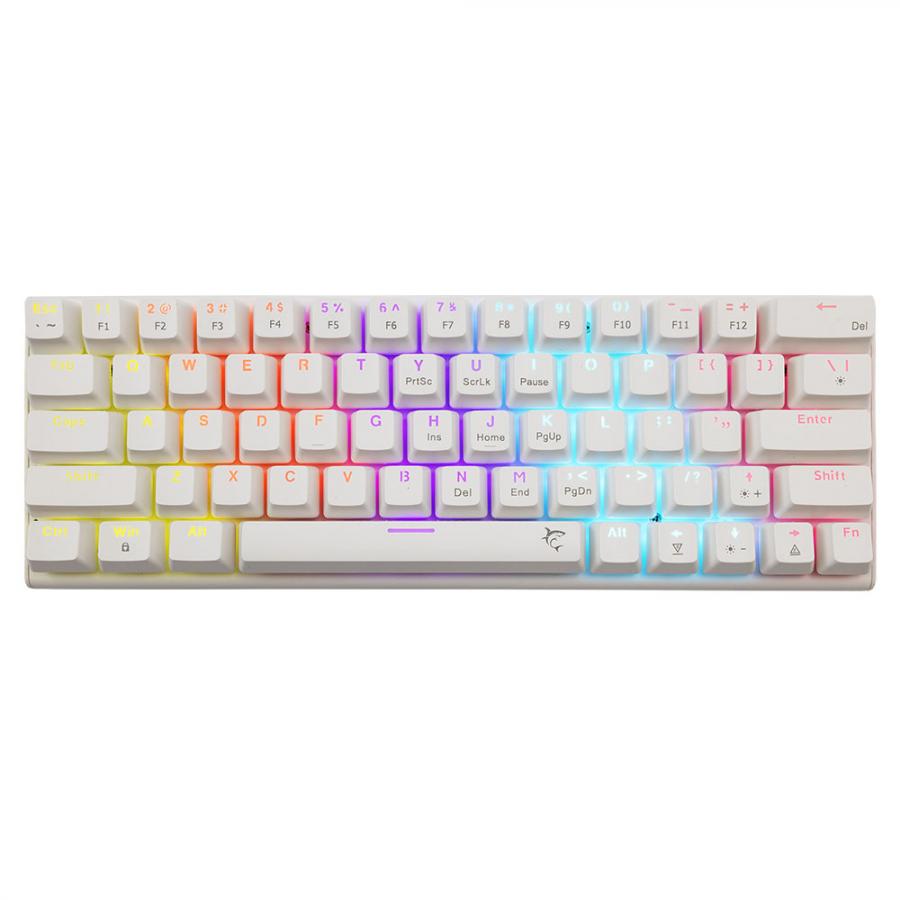 WHITE SHARK MECHANICAL KEYBOARD GK-002221V2 US BLUE SWITCH WAKIZASHI-2 WHITE