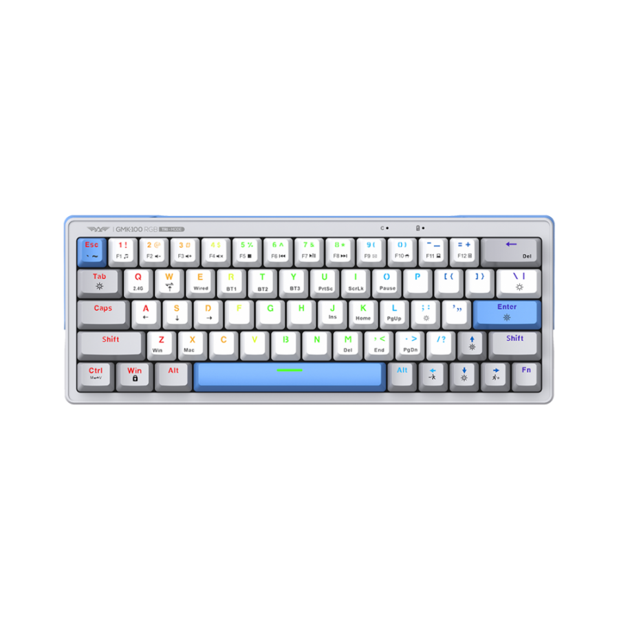 ARMAGGEDDON TRIMODE MECH RGB KEYBOARD LINEAR 63KEYS GMK-100 WINTER