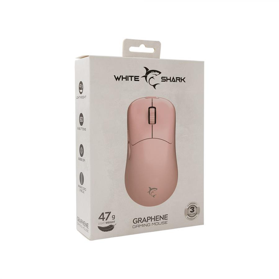 WHITE SHARK MOUSE GM-5014 GRAPHENE 12.400 DPI PINK