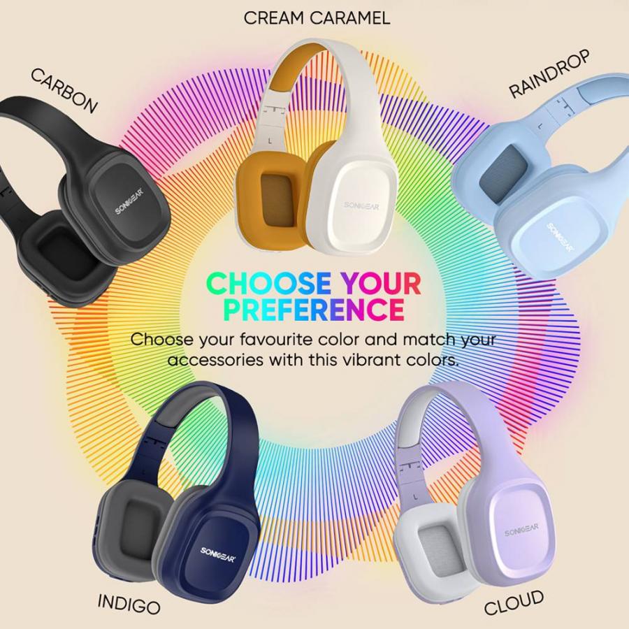 SONICGEAR BT5.4 OVER-EAR HEADPHONES AIRPHONE 5 RAINDROP