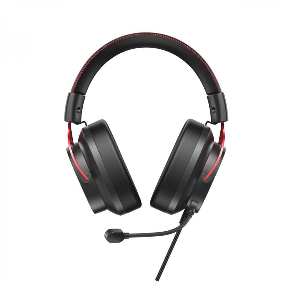 QCY Heroad VT200 Pro 7.1 Red USB PlayStation & PC Gaming Headset 53mm Metal Headband PS4/PS5/PC