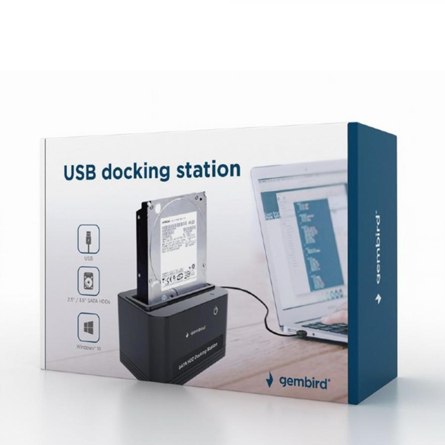 GEMBIRD USB DOCKING STATION FOR 2,5 AND 3,5 INCH SATA HARD DRIVES BLACK