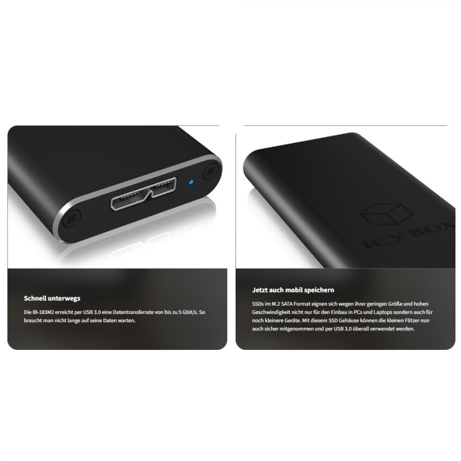 ICY BOX TYPE-C 3.1 GEN2 ENCLOSURE FOR M.2 SSD BLACK