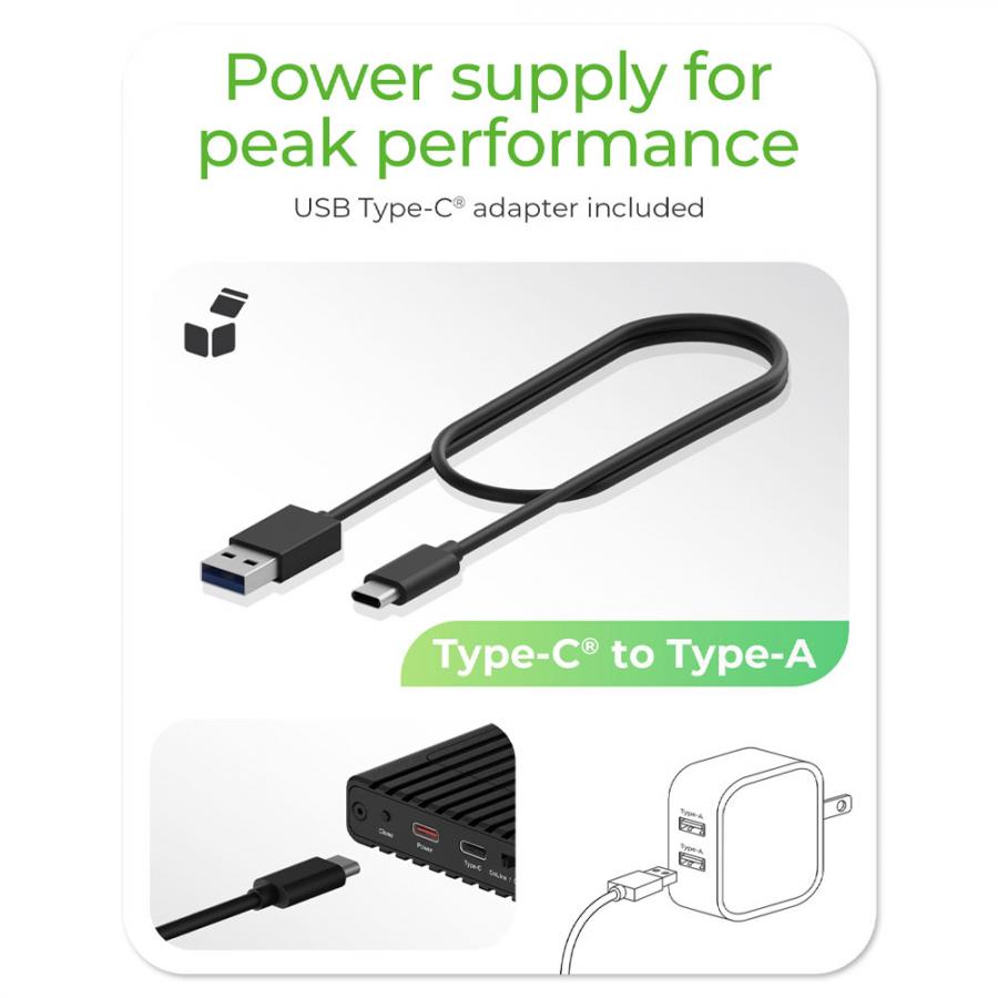 ICY BOX DUAL NVMe SSD ENCLOSURE WITH CLONE FUNCTION AND USB TO TYPE-C CABLE BLACK