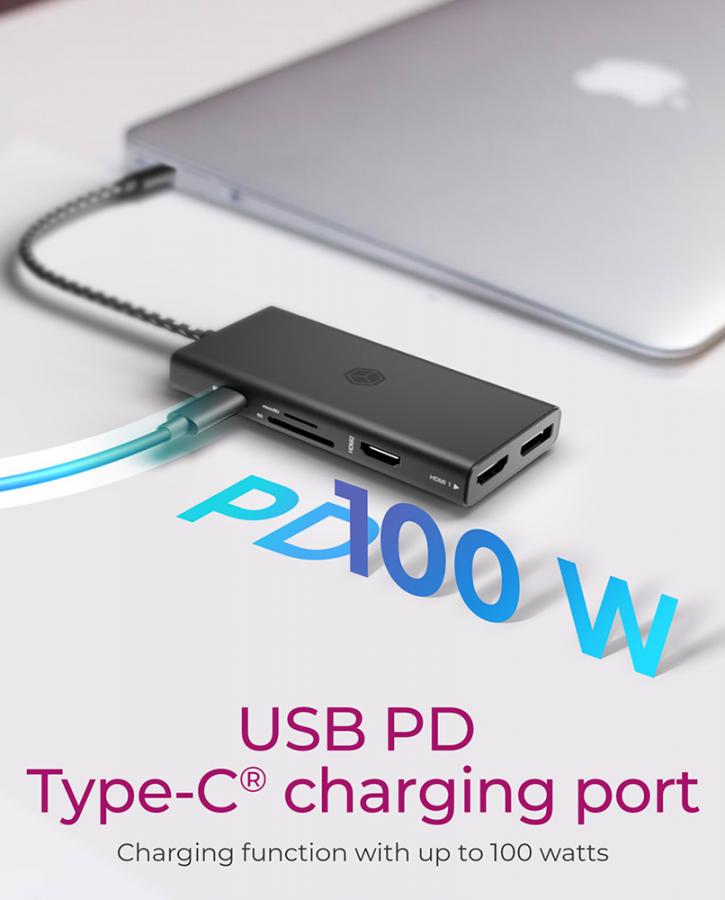 ICY BOX 9 IN 1 TYPE-C DOCKING STATION WITH TRIPLE VIDEO OUTPUT PD100W