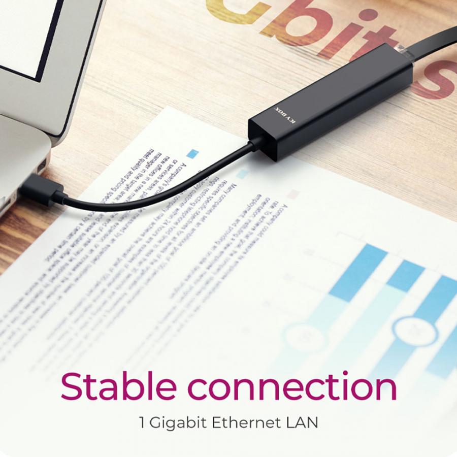 ICY BOX 4 PORT TYPE-C/USB 3.2 HUB AND LAN ADAPTER