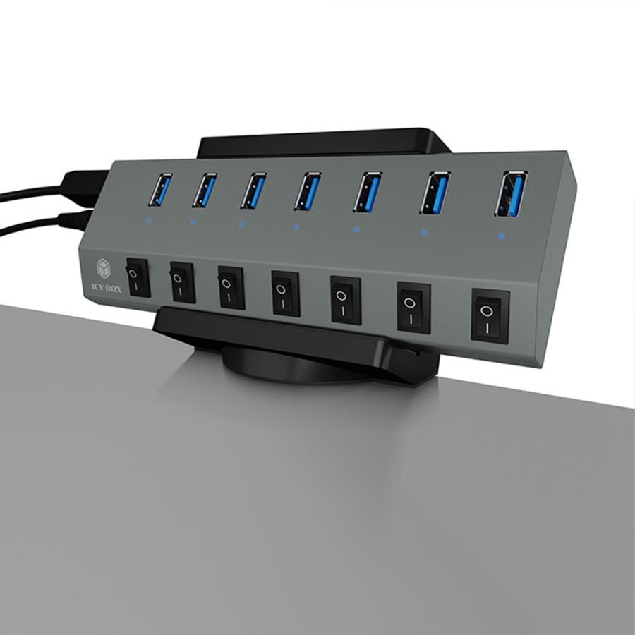 ICY BOX TABLE CLAMP FOR HUB'S AND SOCKET STRIPS BLACK