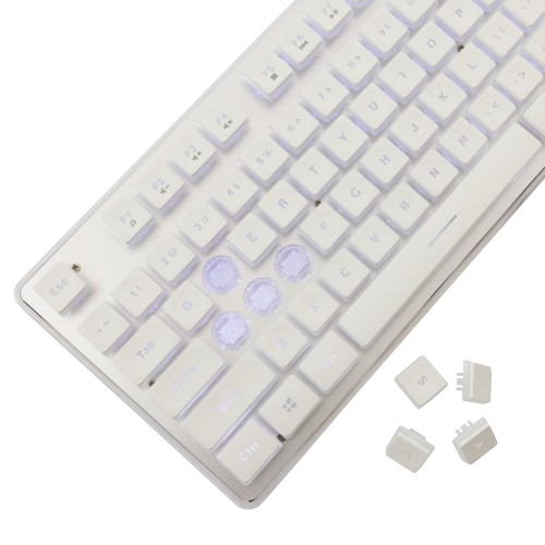 WHITE SHARK LED KEYBOARD GK-003241 TACHI US LAYOUT WHITE