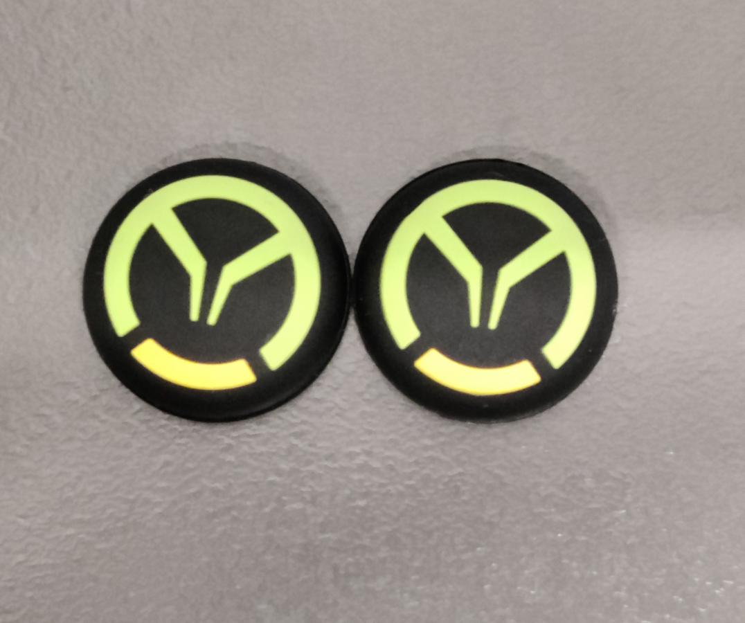 Thumb Grips Overwatch For PS4/PS5/XONE/XBSX/PS3/X360 2pcs Bulk NEW (Black/Green)