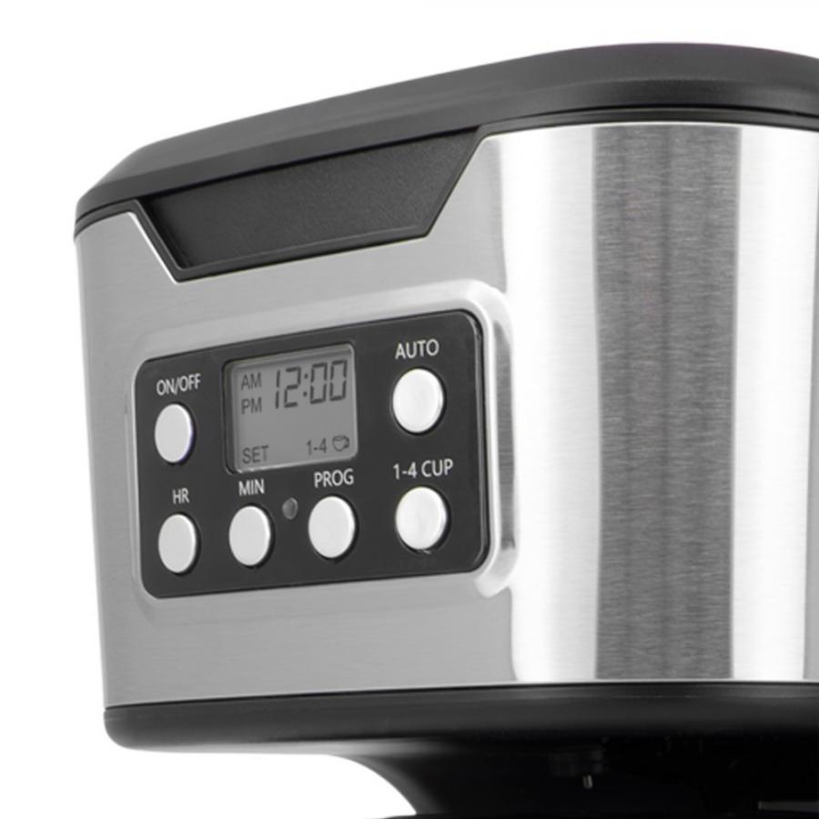 JOCCA DIGITAL DRIP COFFEE MACHINE 1.5L WITH GLASS JUG AND TIMER SILVER/BLACK