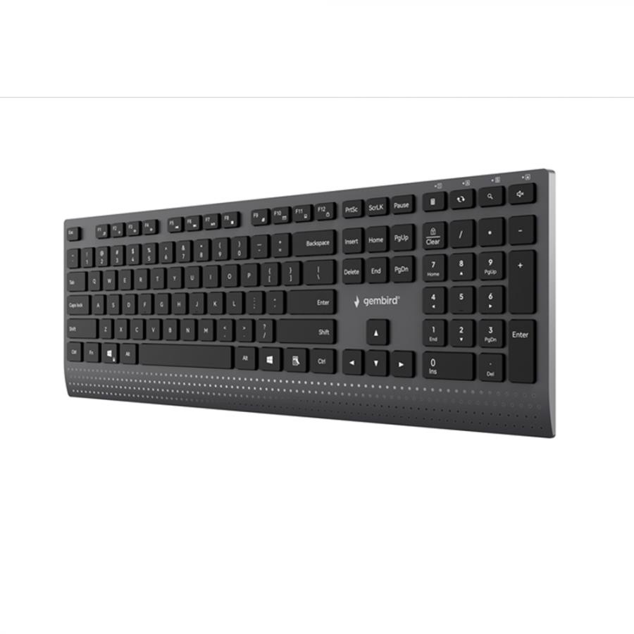 GEMBIRD SLIM WIRED MULTIMEDIA KEYBOARD WITH TYPE-C ADAPTER US LAYOUT BLACK
