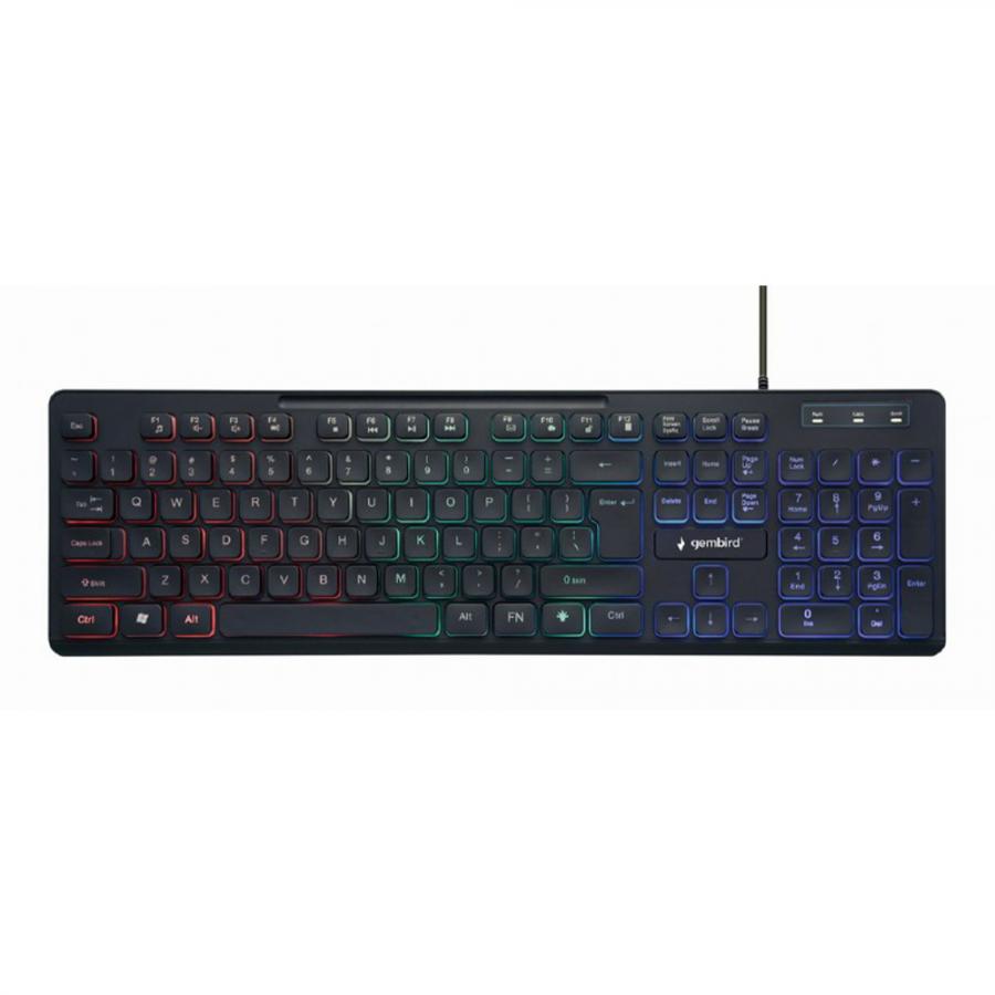 GEMBIRD RAINBOW BACKLIGHT MULTIMEDIA KEYBOARD US LAYOUT BLACK