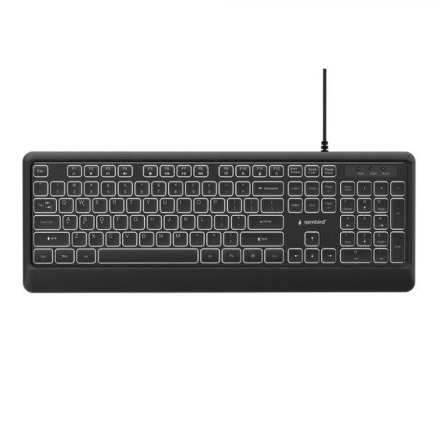 GEMBIRD SLIM WIRED BACKLIGHT KEYBOARD BLACK US LAYOUT