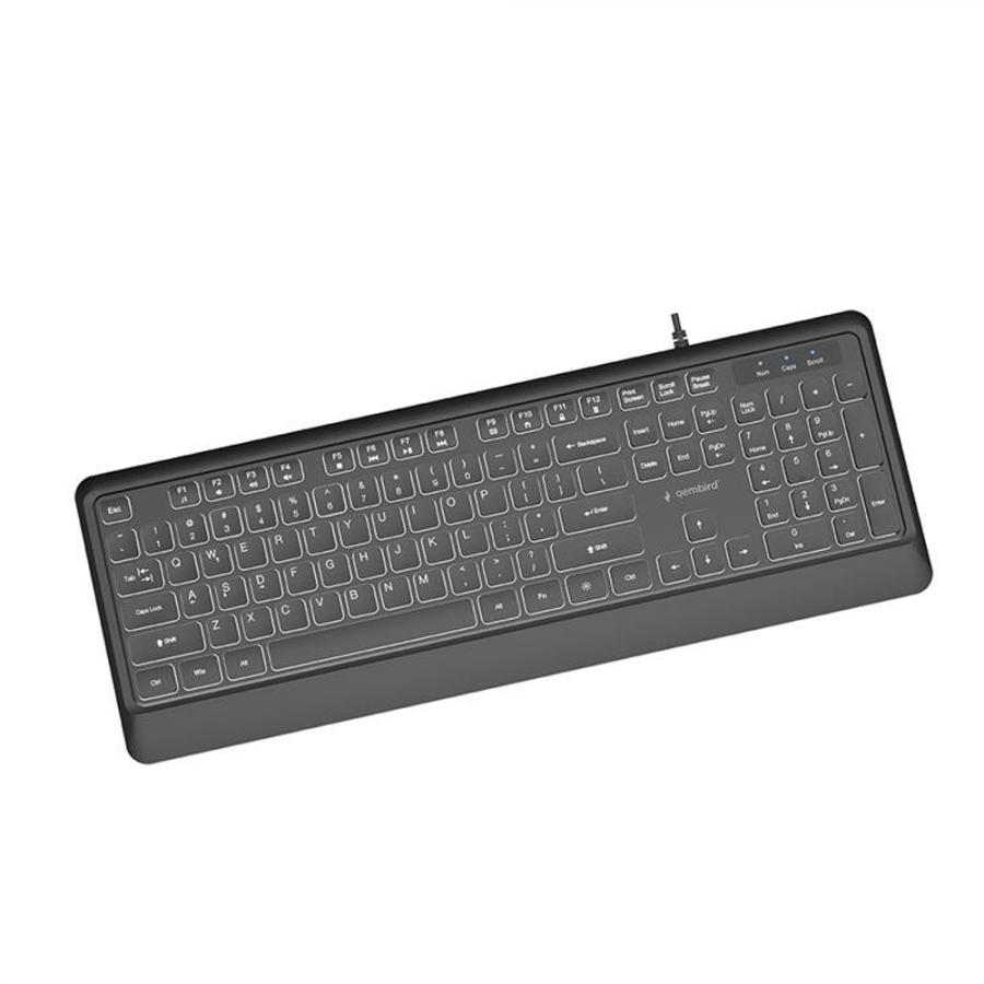 GEMBIRD SLIM WIRED BACKLIGHT KEYBOARD BLACK US LAYOUT