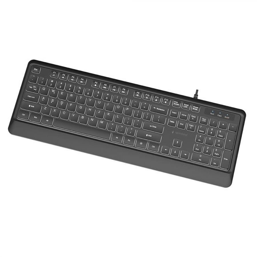 GEMBIRD SLIM WIRED BACKLIGHT KEYBOARD BLACK US LAYOUT