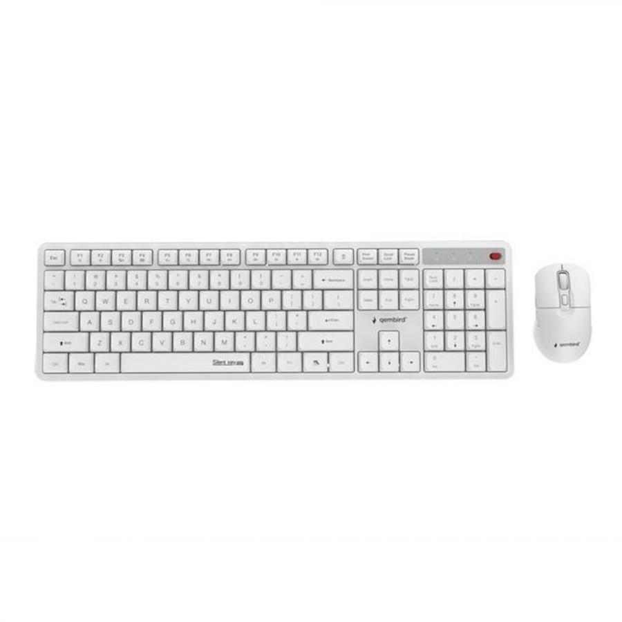 GEMBIRD SILENT KEY PRO BUSINESS WIRELESS DESKTOP SET US LAYOUT WHITE