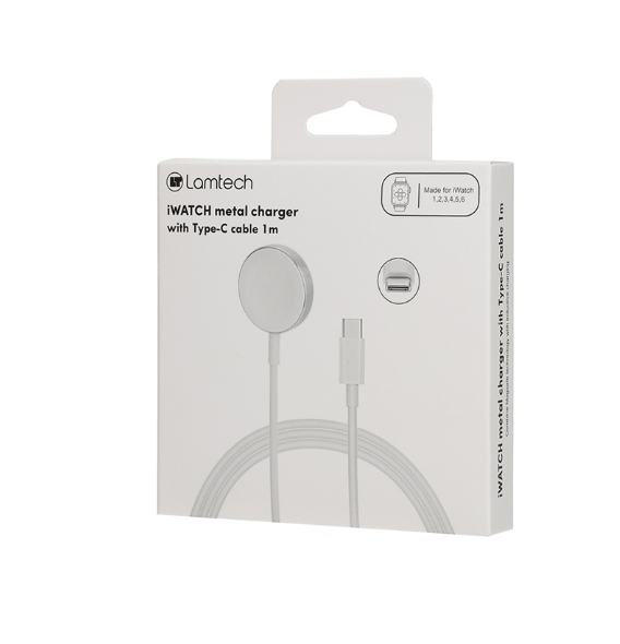 Lamtech iWatch Metal Charger with Type-C Cable 1M (LAM023671)