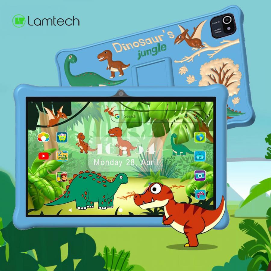 LAMTECH OCTA-CORE KID TABLET 10.1'  4GB+64GB ANDROID 14 SKY BLUE DINOSAUR'S JUNGLE
