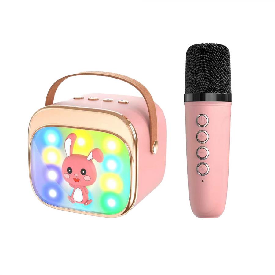 LAMTECH BT5.4 RGB KID KARAOKE SPEAKER PINK WITH MIC HOPPEE