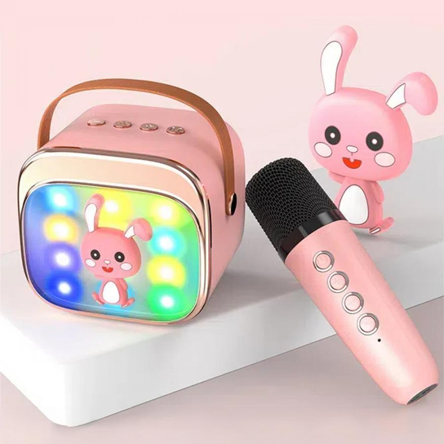 LAMTECH BT5.4 RGB KID KARAOKE SPEAKER PINK WITH MIC HOPPEE