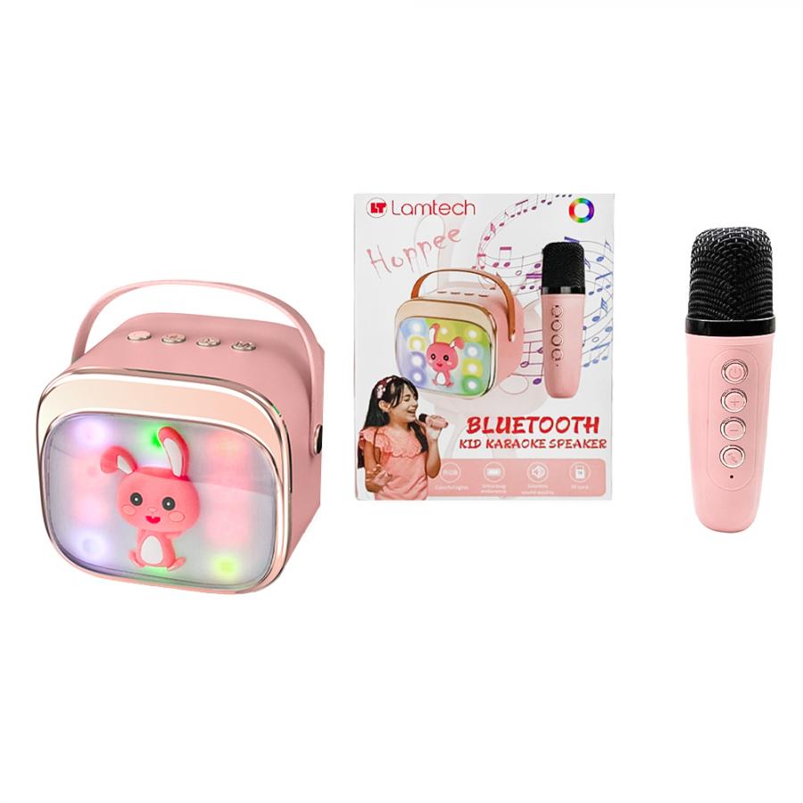 LAMTECH BT5.4 RGB KID KARAOKE SPEAKER PINK WITH MIC HOPPEE
