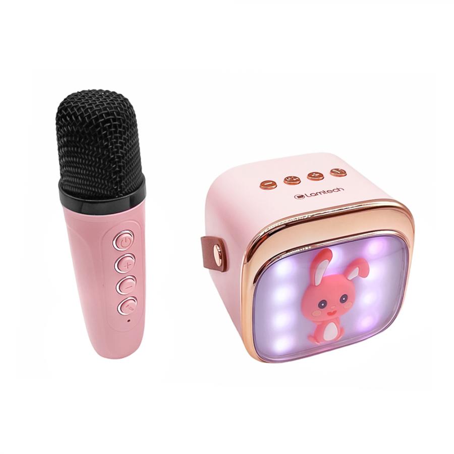 LAMTECH BT5.4 RGB KID KARAOKE SPEAKER PINK WITH MIC HOPPEE