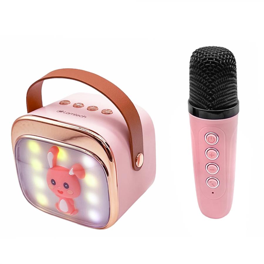 LAMTECH BT5.4 RGB KID KARAOKE SPEAKER PINK WITH MIC HOPPEE