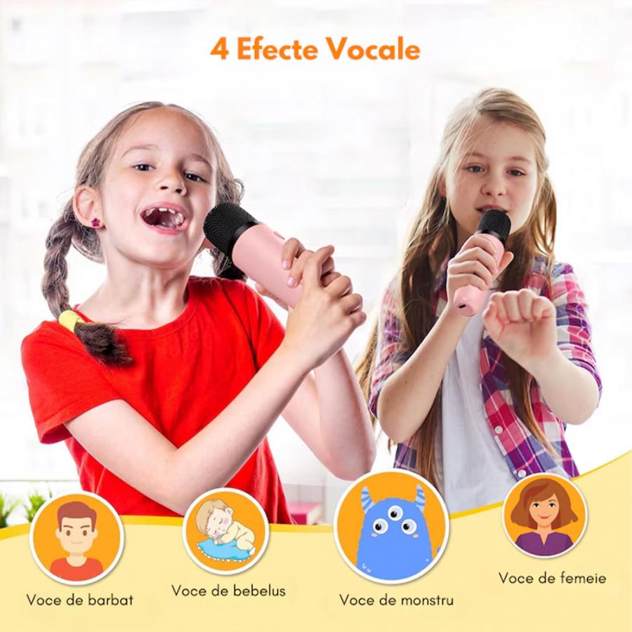 LAMTECH BT5.4 RGB KID KARAOKE SPEAKER PINK WITH MIC HOPPEE