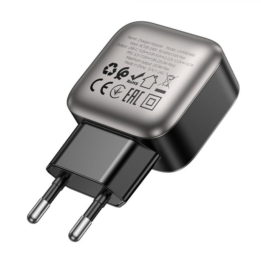 LAMTECH SINGLE TYPE-C CHARGER PD20W GREY