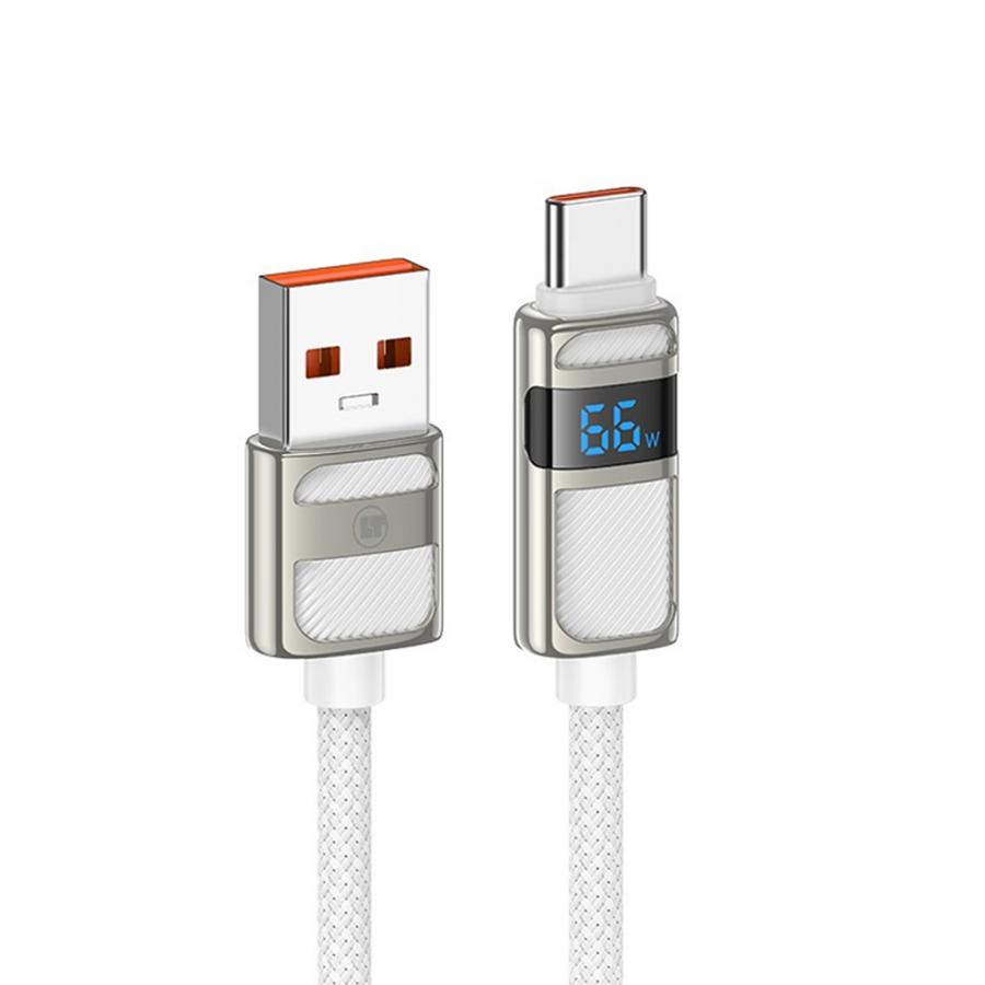 LAMTECH USB TO TYPE-C 5A HIGH POWER DISPLAY CHARGE & DATA CABLE 66W 1.2M WHITE