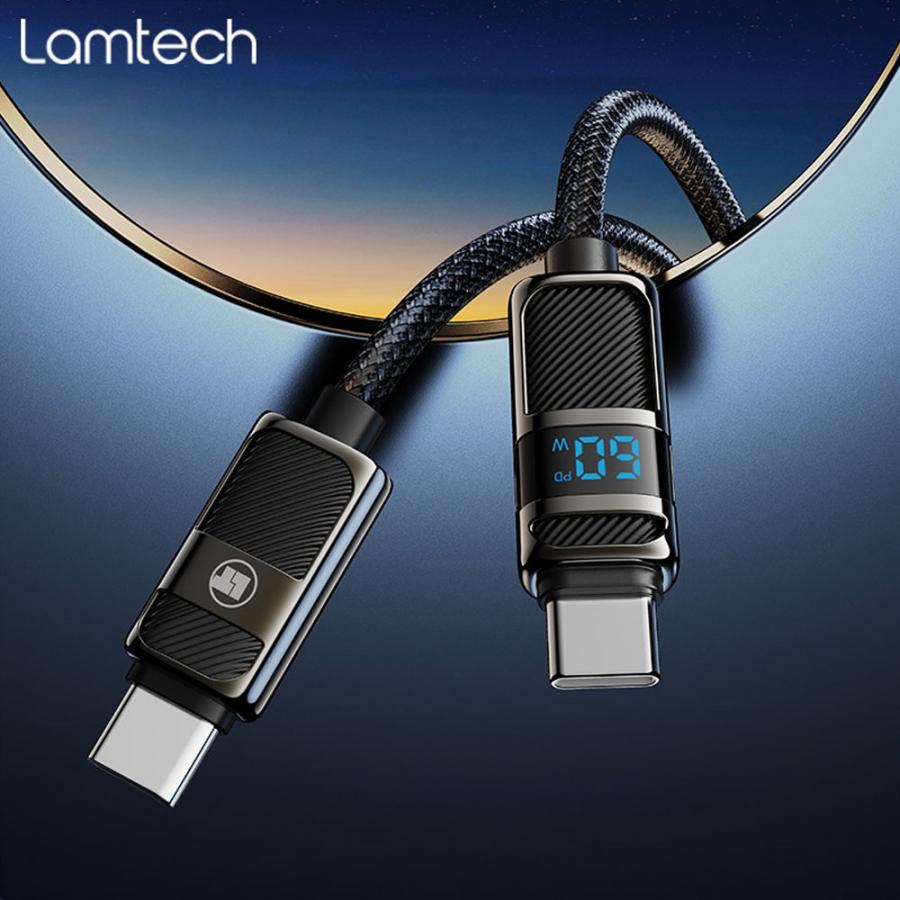 LAMTECH TYPE-C TO TYPE-C 3A HIGH POWER DISPLAY CHARGE & DATA CABLE 60W 1.2M BLACK