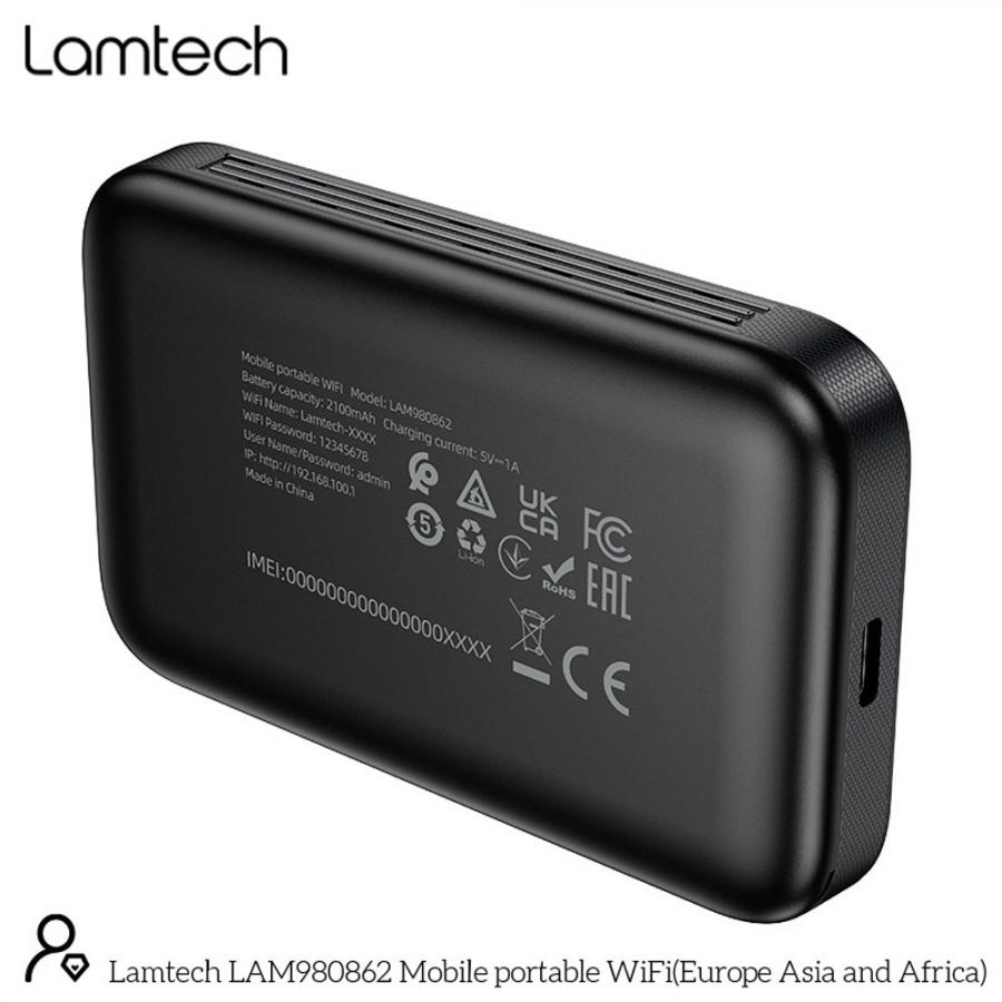 LAMTECH 4G LTE WIFI6 PORTABLE ROUTER BLACK