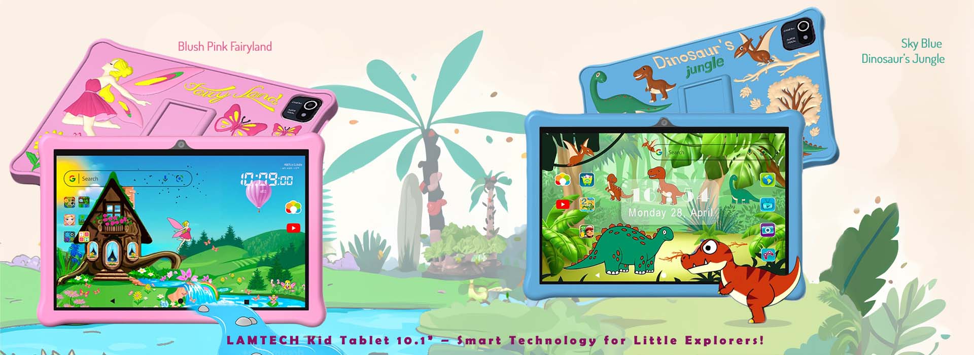LAMTECH OCTA-CORE KID TABLET 10.1'  4GB+64GB ANDROID 14 SKY BLUE DINOSAUR'S JUNGLE