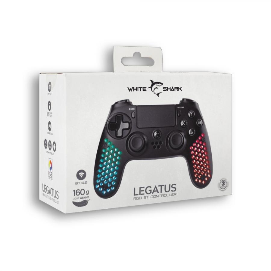 WHITE SHARK WIRELESS GAMEPAD GPW-4009 LEGATUS FOR PS4/PS3/PC/iOS/ANDROID BLACK
