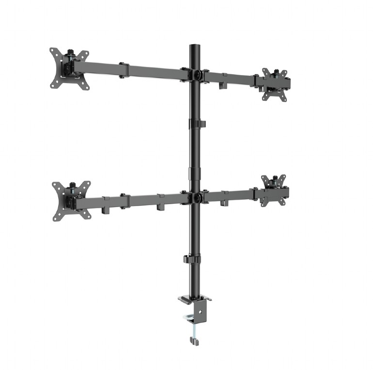 GEMBIRD ADJUSTABLE DESK 4-DISPLAY MOUNTING ARM (RTS) 13'-32' BLACK