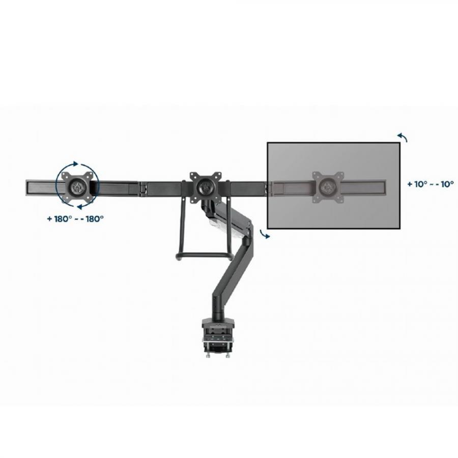 GEMBIRD DESK MOUNTED ADJUSTABLE MONITOR ARM FOR 3 MONITORS BLACK