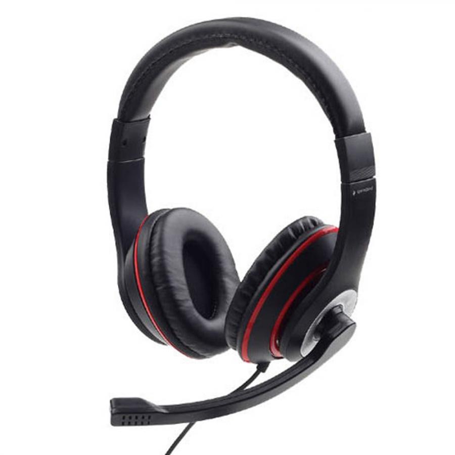 GEMBIRD JACK STEREO HEADSET BLACK WITH RED RING