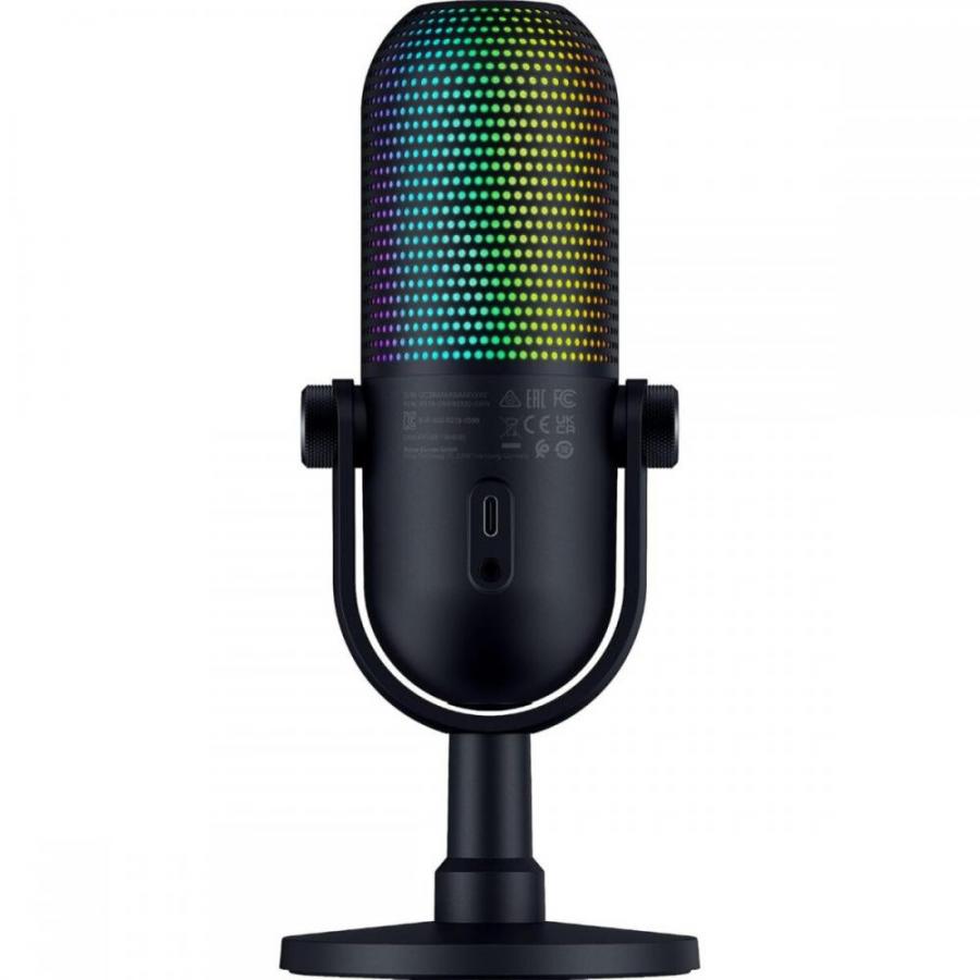 RAZER Seiren V3 Chroma 32 Bit Black - USB RGB Mic - AI Audio Processing - Noise Isolation - Mute