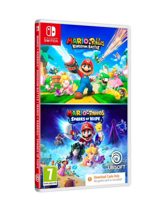 Mario and Rabbids Double Pack (Kingdom Battle and Sparks of Hope) Nintendo Switch NEW (Code in a Box)