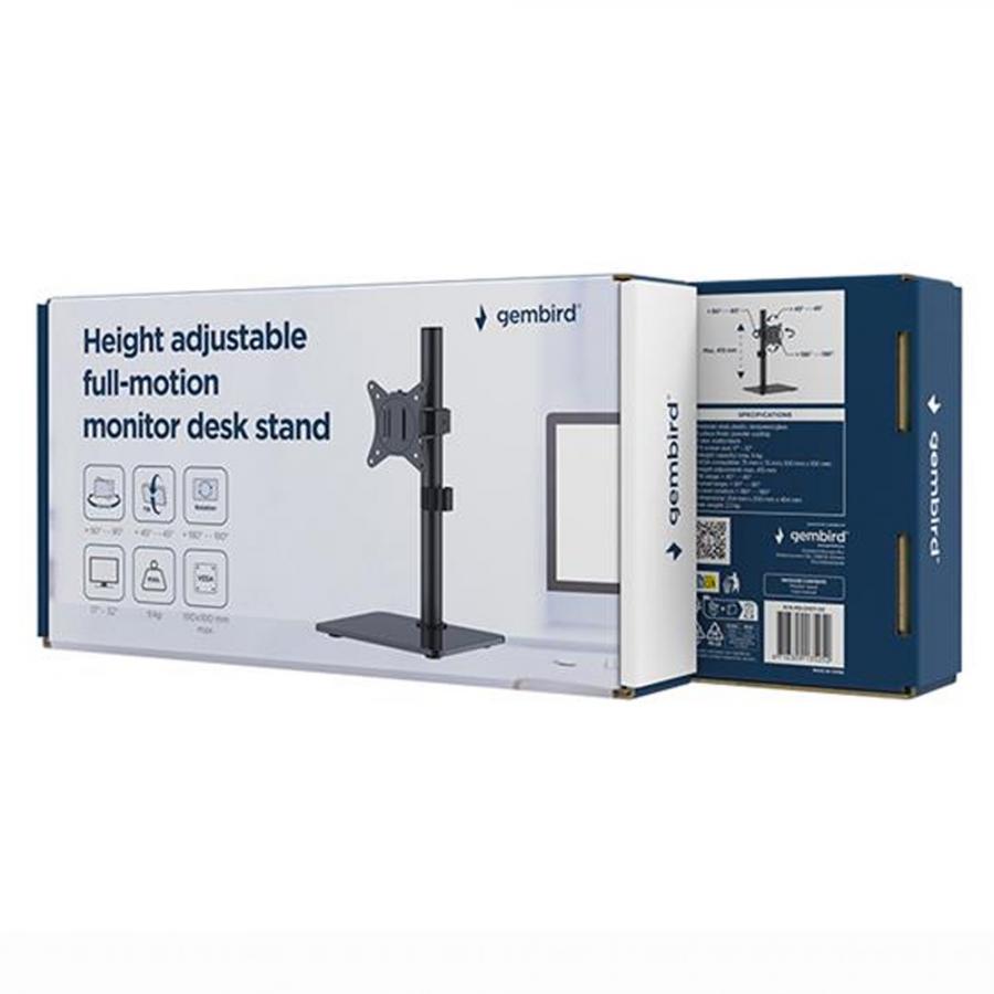 GEMBIRD FULL-MOTION MONITOR DESK STAND WITH CABLE MANAGEMENT MAX 32' MAX VESA 100X100 BLACK