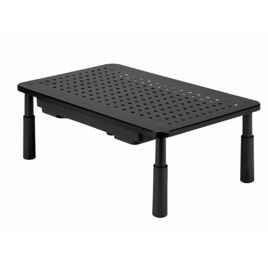 GEMBIRD ADJUSTABLE MONITOR STAND WITH DRAWER (RECTANGLE) BLACK
