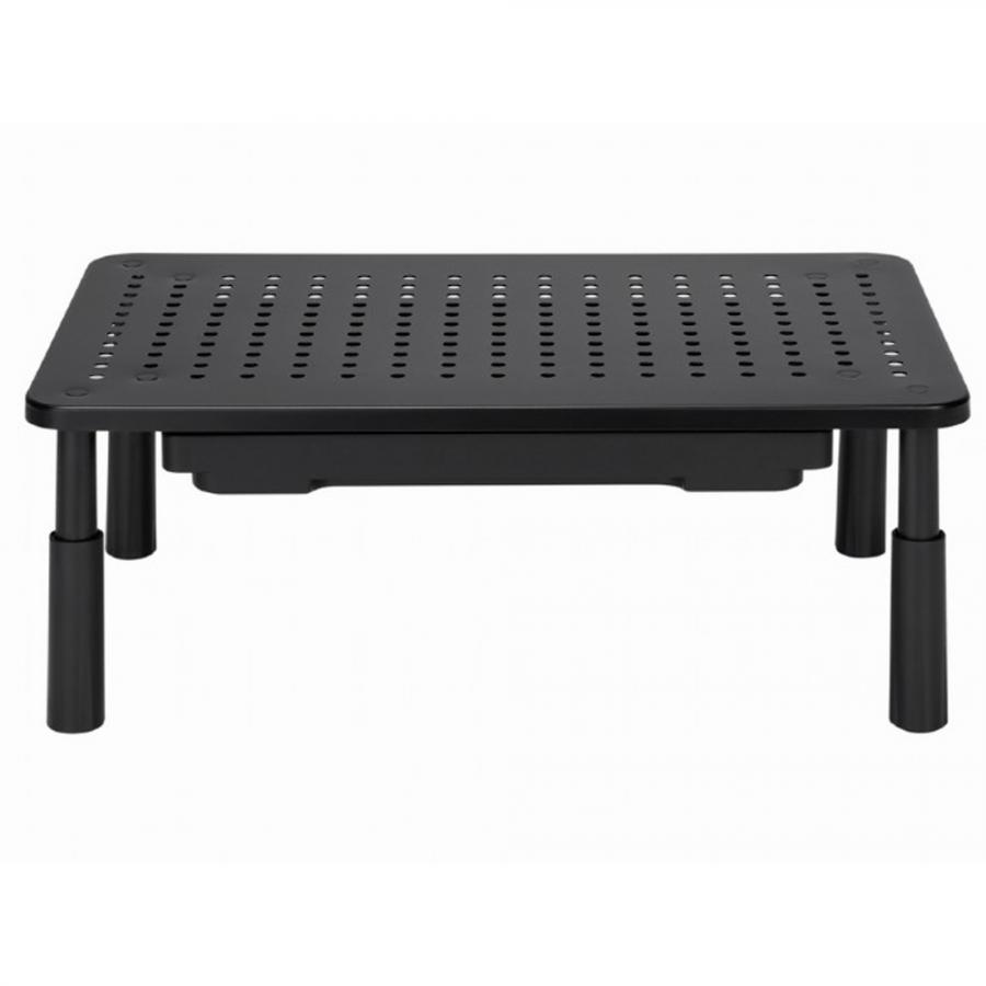 GEMBIRD ADJUSTABLE MONITOR STAND WITH DRAWER (RECTANGLE) BLACK