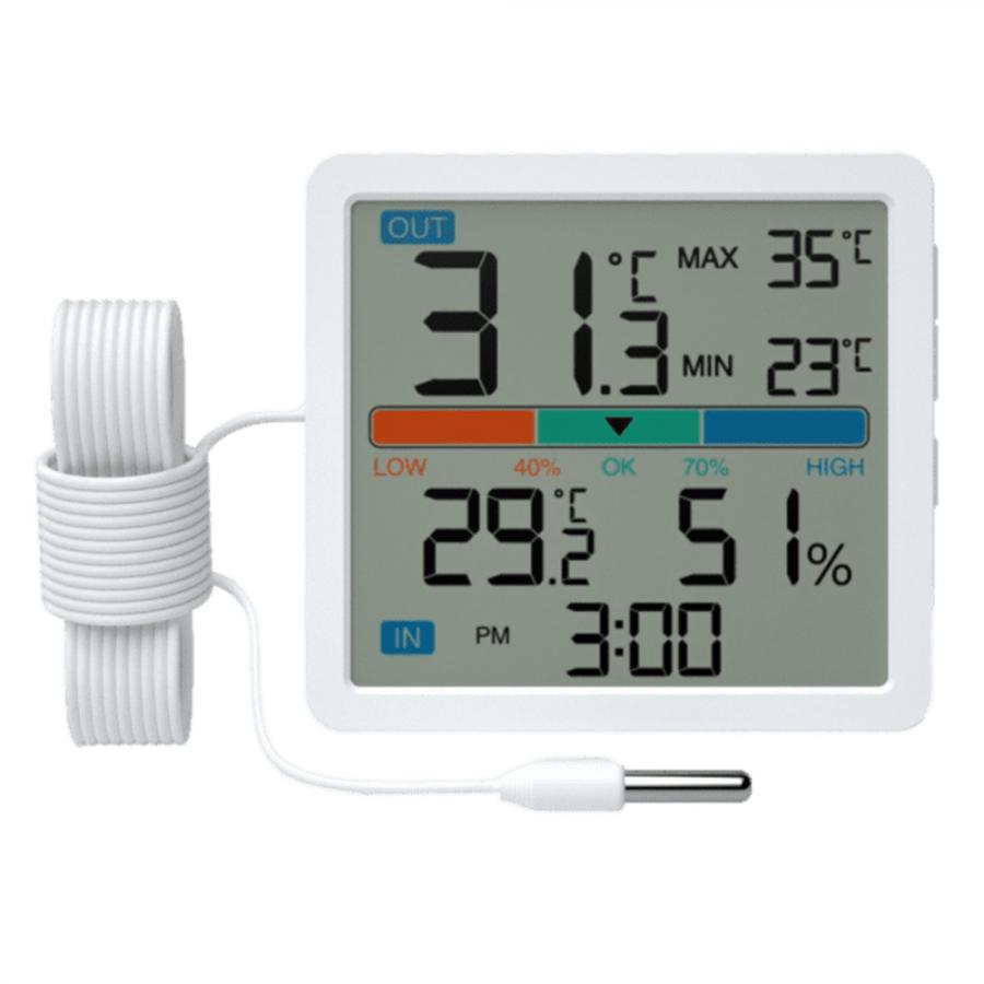 MANTA THERMOMETER WITH HYGROMETER AND EXTERNAL SENSOR WHITE