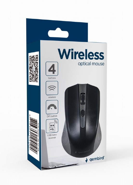 GEMBIRD WIRELESS OPTICAL MOUSE SPACEGREY BLACK