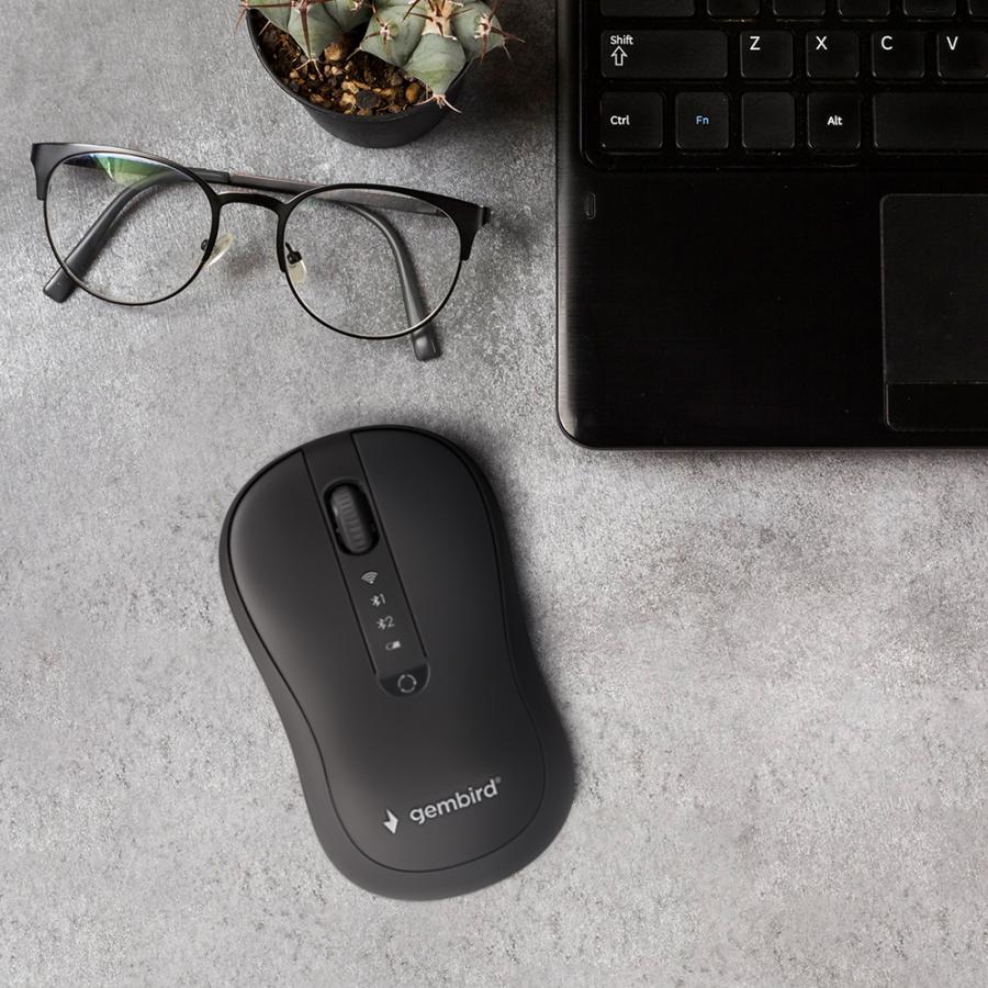 GEMBIRD DUAL-MODE 4-BUTTON WIRELESS MOUSE BLACK