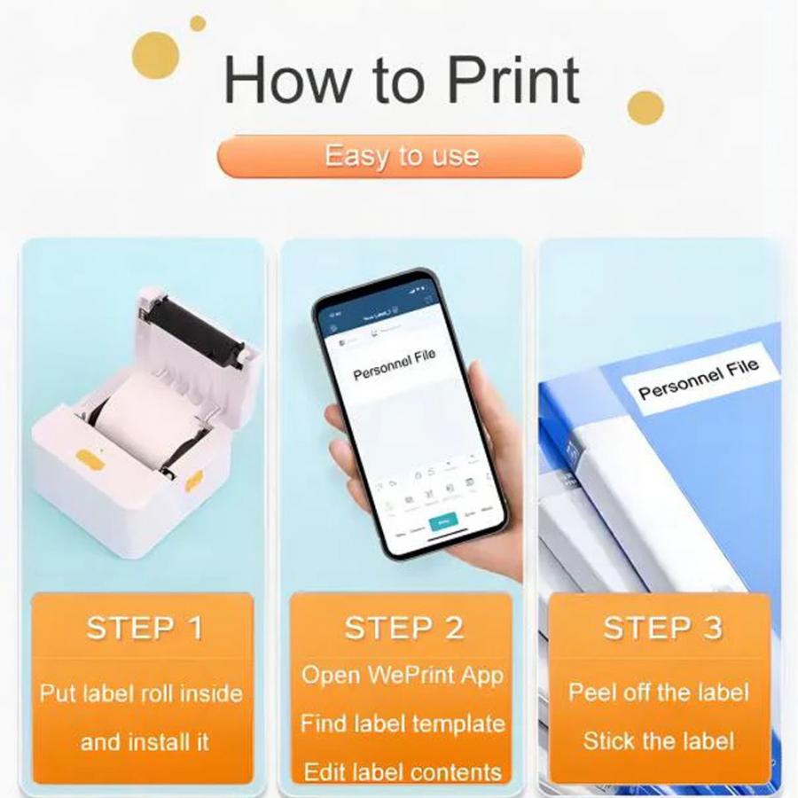 NETUM BLUETOOTH MINI LABEL THERMAL PRINTER WHITE