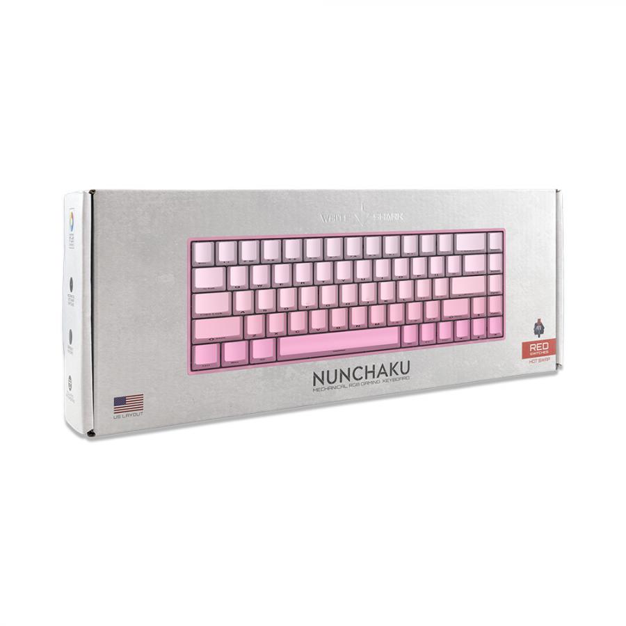 WHITE SHARK MECH KEYBOARD US LAYOUT GK-007411 RED SWITCH PINK GRADIENT