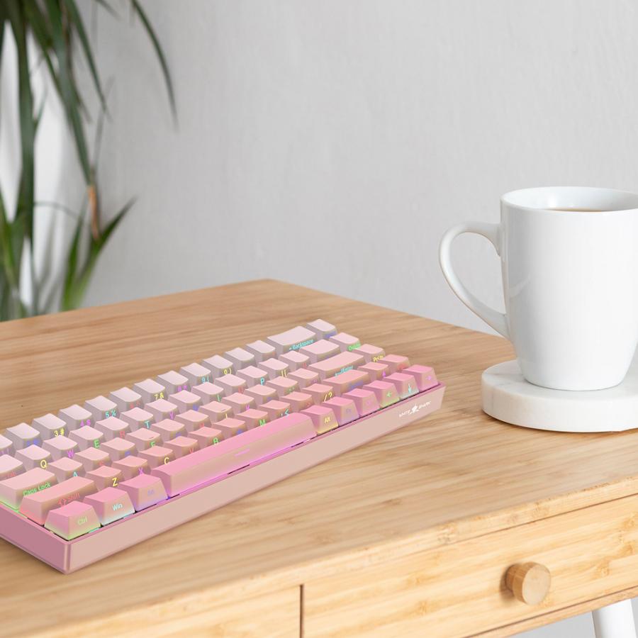 WHITE SHARK MECH KEYBOARD US LAYOUT GK-007411 RED SWITCH PINK GRADIENT