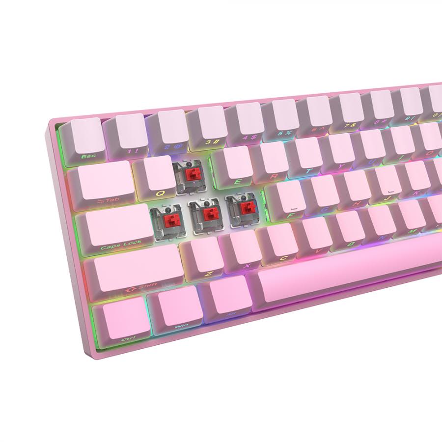 WHITE SHARK MECH KEYBOARD US LAYOUT GK-007411 RED SWITCH PINK GRADIENT