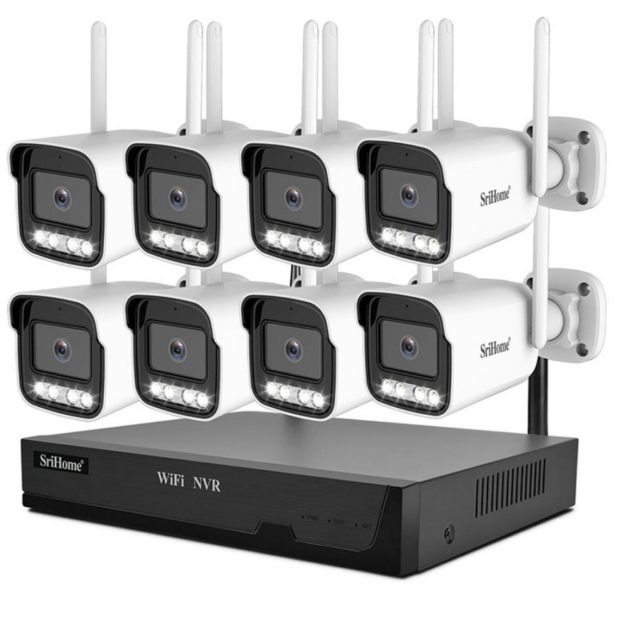 SRIHOME 5MP FHD 8CH WIRELESS NVR KIT